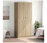 Wardrobe Sonoma Oak 90x52x200cm Engineered Wood 4-Door Modern Storage Bedroom HQ