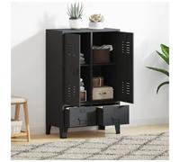Wardrobe Steel Anthracite 67x35x107 cm Industrial 2 Doors 2 Drawers with vents.