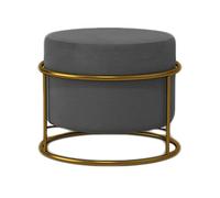 Wardrobe Storage Box,Round Foot Stool Leg Rest Soft Tufted Ottoman, Linen Pouffe Chair Change Shoes Stool Upholstered Footstool for Home Living Room Bedroom Office,Flannel Mint Green