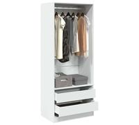 Wardrobe Storage Cabinet Engineered Wood Hanging Rail Bedroom Furniture