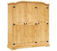 vidaXL Wardrobe Mexican Pine Corona Range 3 Doors, Brown