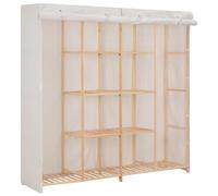 vidaXL Wardrobe White 173cm Fabric Clothes Storage Cupboard Cabinet Organiser