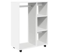 Wardrobe White 3 Tier Side Shelf Open Compartment 80x40x110cm