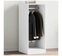 Wardrobe White 48x41x102cm Engineered Wood 3-Shelves Modern Minimalist Storage.