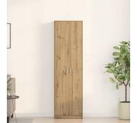 Wardrobe White Engineered Wood 55x25x189cm 2 Door 5 Shelf Modern A Free-Standing