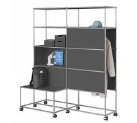 Wardrobe with casters USM Haller Anthracite Grey - USM LOOK BOOK 88_33