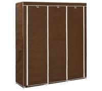 vidaXL Wardrobe with Compartments and Rods Brown 150x45x175 cm Fabric