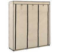 vidaXL Wardrobe with Compartments and Rods Brown Fabric Clothes Organiser