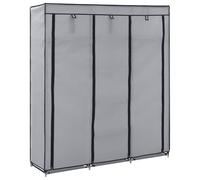 vidaXL Wardrobe Fabric Garment Organiser with Compartments & Rods Cream