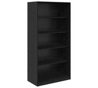 Wardrobe with Shelf, Black Oak Look, Made of Wood Material, 100 x 50 x 201 cm, Modern Storage Space with Shelves, Ideal for Bedroom, Hallway, Children's Room and Dressing Room