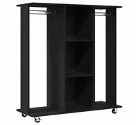 Wardrobe with Wheels Hallway Coat Clothes Organiser Engineered Wood vidaXL