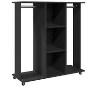 Wardrobe with Wheels Hallway Coat Clothes Organiser Engineered Wood vidaXL