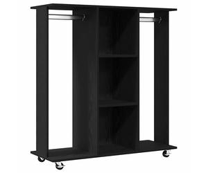 Wardrobe with Wheels Hallway Coat Clothes Organiser Engineered Wood vidaXL