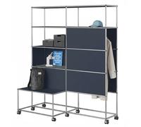 Wardrobe with wheels USM Haller steel blue - USM LOOK BOOK 88_34