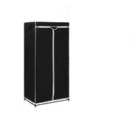 Wardrobes Pack of 2 Black 75 x 50 x 160 cm Iron Frame Fabric Cover with Clothes Rail for Bedroom Hallway Children's Room Organiser System Compact