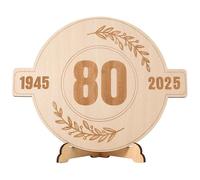 WAREHOUSE 80 Years Old Wooden Birthday Cards, Creative Wooden Birthday Gift Cards, Birthday Decoration, Wedding Anniversary and Happy Retirement for Men, Women. (80)
