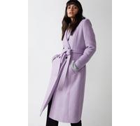 Warehouse Women's Belted Double Breasted italian wool Jacket in Lilac | Size: 8 Warehouse Lilac 8