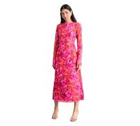 WAREHOUSE Burnout Floral Chiffon Slash Neck Bias Midi Dress