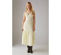 Warehouse Check Organza High Apex Strappy Midi Dress In Yellow yellow 10