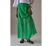 Warehouse Chiffon High Waisted Short Lining Maxi Skirt In Bright Green bright green 12