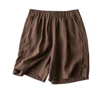 Warehouse Clearance Bargains Sale Linen Shorts for Women with Pockets Casual Wide Legs Linen Pants Retro Solid Color Drawstring Elastic Waist Summer Shorts Next Sale Clearance Womens