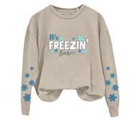 Warehouse Clearance Bargains Sale Oversized Sweatshirt Women Women's Vintage Santa Print Long Sleeved Merry Xmas Sweatshirt Tops Oversized Christmas Xmas Presents for Ladies (Beige, M)