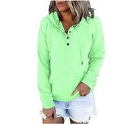Warehouse Clearance Bargains Sale Sweatshirts for Women UK Clearance Casual Button Down Long Sleeve Hoodies With Pocket Solid Color V-Neck Hood Pullover Tops Ladies Women Jumpers Sweaters Sale