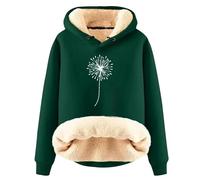 Warehouse Clearance Bargains Sale Winter Essentials for Women Lamb Wool Round Neck Hoodie For Men Winter Youth Thick Warm Solid Color Hooded Top Plus Christmas Clearance UK (Green, L)