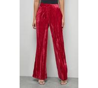 Warehouse Crushed Velvet Wide Leg Trouser Co-Ord In Hot Pink hot pink 14