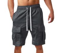 Warehouse Deals Clearance Cargo Combat Shorts for Mens UK with Multi Pockets Casual Elasticated Drawstring Loose Straight Running Fashion Summer Mens Slim Fit Shorts Outdoors Apparel