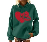 warehouse deals clearance Ladies Hoodies Women's Valentine's Day Heart And Lip Printing Long Sleeve Casual Solid Pullover todays offers special deals prime deals my account details prime
