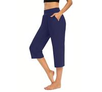 Warehouse Deals Clearance Returns Black Leggings with Pockets Women Capri Leggings for Women 2024 High Waisted Cutout Yoga Capris Lightweight Cozy Cropped Pants Solid Ribbed Leggings