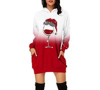 Warehouse Deals Clearance Returns Comfy Oversized Sweatshirt Comfortable Hoodies Dress For Women Christmas Print Long Sleeve Shirts Plus Size Winter Orders Placed By Me 2024 (Red, S)