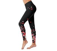 warehouse deals clearance returns Running Leggings Women Valentine's Day Print Series High Waist Women's Tights Compression Pants Yoga Running Fitness High Waist christmas leggings for women uk