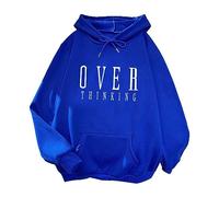 Warehouse Deals Clearance Returns Sweatshirts for Women UK Plus Size European And American Solid Color Loose Ladies Sweater 2023 Spring And Autumn One Black of Friday Christmas Deals (Blue, XXXL)