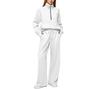 Warehouse Deals Clearance Returns Tracksuit Womens Full Set With Pocket Winter 2 Piece Long Sleeve Loungewear Set Oversized Crew Neck Hoodie Wide Leg Trousers Lightning Deals of The Day