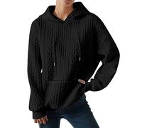 Warehouse Deals Clearance Returns Women's Hoodies Long Sleeve Oversized Hooded Sweatshirt Loose Plain Jumpers Outerwear Ladies 2024 Trendy Clothes Pullover Tops with Pockets Log Into My Account Black