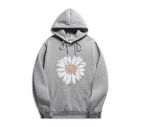 Warehouse Deals Clearance Sweatshirts for Women UK Oversized Lady's Autumn Hoodie Daisy Butterfly Print Drawstring Hoodie Fashion Plus Size Sales Clearance Black of Friday (Grey, XXXXL)