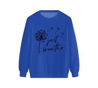 Warehouse Deals Clearance Sweatshirts for Women UK Oversized Women's Sweatshirt Long Sleeve Round Neck Casual Loose Tops Shirts Long Jumpers For Marketplace UK Clearance (Blue, XL)