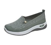 Warehouse Deals Clearance Womens Slip On Trainers Casual Non-Slip Low Top Solid Color Sneakers Soft Sole Running Shoes Breathable Mesh Orthopedic Shoe Try Before You Buy Womens Green 6.5