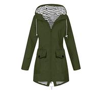 Warehouse Deals Clearance,Women's Windproof Long Rain Jacket,Ladies Windproof Rain Jacket Casual Solid Color Rain Jacket Outdoor Hoodie Overcoat,Bargains of the Day Sale