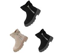 Warehouse Deals Clearance Womens Winter Snow Boots - Warm, Waterproof, Fur Lined, Walking Boots with Side Zipper, Lightweight, Outdoor, Wide Fit