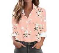 Warehouse Deals Today Womens Casual Shirts UK 2025 Spring Summer Long Sleeve Collared Button Down Blouse Dressy Trendy Floral Printed Tops Ladies Elegant Going Out T-Shirt Loose Fit Shirts