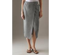 Warehouse Deconstructed Wrap Column Skirt In Dark Grey dark grey 10