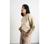 Warehouse Women's Deer Jacquard Knit Jumper in Neutral | Size: Large Warehouse Neutral L