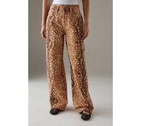 Warehouse Deer Print Straight Leg Denim Jean In Animal animal 10