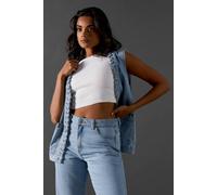 Warehouse Denim Whipstitch Waistcoat In Light Wash light wash 6