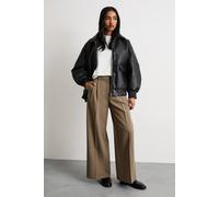 Warehouse Women's Double Pleat Wide Leg in Stone | Size: 8 Warehouse Stone 8