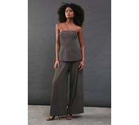 Warehouse Drape Pleat Detail Wide Leg Trouser In Mushroom mushroom 10