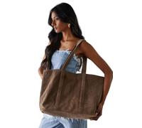 WAREHOUSE Faith: Suede Large Tote Bags, One Size, taupe